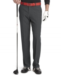 Take the green in comfort and style with these flat-front golf pants from Izod. Take the green in comfort and style with these flat-front golf pants from Izod.