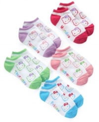 Forget laundry! This five-pack of Hello Kitty ankle socks has her covered every day of the school week! Forget laundry! This five-pack of Hello Kitty ankle socks has her covered every day of the school week!