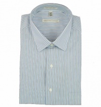 Geoffrey Beene Light blue, black and white Stripes LS Dress Shirt