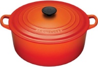 Le Creuset Enameled Cast-Iron 7-1/4-Quart Round French Oven, Flame Le Creuset Enameled Cast-Iron 7-1/4-Quart Round French Oven, Flame