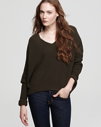 A boxy silhouette lends a relaxed fit and feel to this casual-chic sweater, rendered from a very soft wool blend. A boxy silhouette lends a relaxed fit and feel to this casual-chic sweater, rendered from a very soft wool blend.