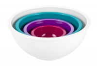 Zak Designs Caribea 4-Piece Mixing Bowl Set, Assorted White Zak Designs Caribea 4-Piece Mixing Bowl Set, Assorted White