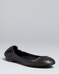 Vintage-effect metallic winged accents make these basic ballet flats soar; from Zadig & Voltaire.