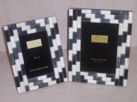 Purva Black, White and Grey Bone Frame, 5 x 7 Purva Black, White and Grey Bone Frame, 5 x 7