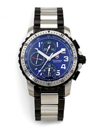 THE LOOKRound stainless steel case with black PVD coated accents THE LOOKRound stainless steel case with black PVD coated accents