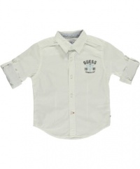 GUESS Kids Boys Shirt with Roll-Up Sleeves, WHITE (4) GUESS Kids Boys Shirt with Roll-Up Sleeves, WHITE (4)