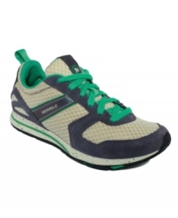 Take on the day in these colorful kicks. The Kalkora sneakers by Merrell combine suede, man-made leather, and mesh for a one-of-a-kind athletic look. Take on the day in these colorful kicks. The Kalkora sneakers by Merrell combine suede, man-made leather, and mesh for a one-of-a-kind athletic look.