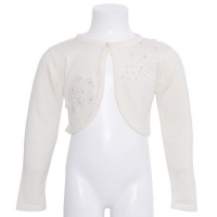 Bonnie Jean Little Girls 5 Ivory Floral Pearl Christmas Bolero Shrug Bonnie Jean Little Girls 5 Ivory Floral Pearl Christmas Bolero Shrug