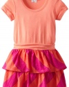 Splendid Littles Girls 2-6X rialto stripe dress, Coral/Tulip, 4T