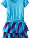 Splendid Littles Girls 2-6X rialto stripe dress, Blue Moon/Purple, 5/6