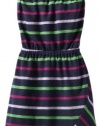 Splendid Girls 716 Roller Rink Striped Active Navy Dress, Navy, 12