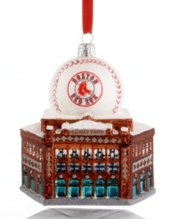 Snow delay? Ensure not even the weather comes between baseball fans and the Boston Red Sox with the wintry Fenway Park ornament by Kurt Adler. Snow delay? Ensure not even the weather comes between baseball fans and the Boston Red Sox with the wintry Fenway Park ornament by Kurt Adler.