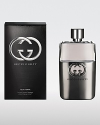 Young, fearless, with impeccable taste, the wearer of Gucci Guilty Pour Homme is a hero for our age – exuding charisma and more than a little dangerous. Gucci Guilty Pour Homme is an intense and individual contemporary fougère that provokes as it seduces. The scent seizes hold of the senses with a heady cocktail of invigorating Italian lemon and mandarin alongside crushed green leaves, fresh lavender and a defiant punch of pink pepper. The effect is both remarkable and uncompromisingly alluring. Refresh your skin with this Gucci Guilt After Shave Lotion. Young, fearless, with impeccable taste, the wearer of Gucci Guilty Pour Homme is a hero for our age – exuding charisma and more than a little dangerous. Gucci Guilty Pour Homme is an intense and individual contemporary fougère that provokes as it seduces. The scent seizes hold of the senses with a heady cocktail of invigorating Italian lemon and mandarin alongside crushed green leaves, fresh lavender and a defiant punch of pink pepper. The effect is both remarkable and uncompromisingly alluring. Refresh your skin with this Gucci Guilt After Shave Lotion.