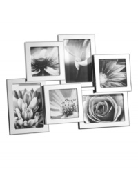 Combine six favorite images in one polished picture frame. A lacquered, silver-plated finish adds a timeless elegance to the playful Towle design. Combine six favorite images in one polished picture frame. A lacquered, silver-plated finish adds a timeless elegance to the playful Towle design.