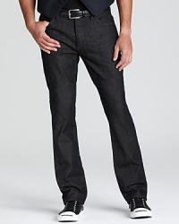 A dark wash jean with a slim straight fit gets the call when you need a solid design to ground your look. An effortless but polished design that impresses your dinner-and-a-movie companion. A dark wash jean with a slim straight fit gets the call when you need a solid design to ground your look. An effortless but polished design that impresses your dinner-and-a-movie companion.