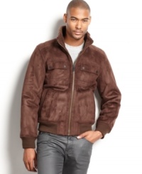 Help your urban style instantly take flight with this handsome faux-shearling aviator coat from Sean John. Help your urban style instantly take flight with this handsome faux-shearling aviator coat from Sean John.