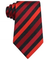 Bold stripes take this Kenneth Cole Reaction tie beyond just the basics. Bold stripes take this Kenneth Cole Reaction tie beyond just the basics.