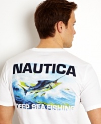 Reel in some big game style with this surf-ready t-shirt from Nautica.