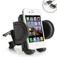 USA Gear In-Car Auto Air Vent Mount for Apple iPhone 5 , 4S , 4 , 3GS , 3G **Includes USB 30-Pin Charge and Sync Cable** USA Gear In-Car Auto Air Vent Mount for Apple iPhone 5 , 4S , 4 , 3GS , 3G **Includes USB 30-Pin Charge and Sync Cable**
