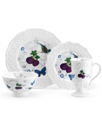 Ripe for the table, the Antique Countryside Fig place setting exudes charm with embossed vines and colorful nature scenes in traditional white stoneware. A lovely complement to Italian Countryside and Antique White dinnerware, also by Mikasa. Ripe for the table, the Antique Countryside Fig place setting exudes charm with embossed vines and colorful nature scenes in traditional white stoneware. A lovely complement to Italian Countryside and Antique White dinnerware, also by Mikasa.