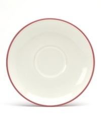 Mix and match these splashes of color for a tabletop with endless possibility! The modern coupe shape and two-tone hues mean this saucer will bring life to any décor. Select pieces in your favorite shades to create a customized dinnerware collection. Mix and match these splashes of color for a tabletop with endless possibility! The modern coupe shape and two-tone hues mean this saucer will bring life to any décor. Select pieces in your favorite shades to create a customized dinnerware collection.