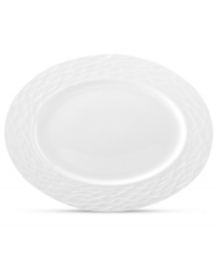 Set the tone with the white bone china of Devore dinnerware. A matte, organic texture lends chic distinction to an oval platter that's equally suited for fine dinner parties and every day of the week. From Donna Karan by Lenox. Set the tone with the white bone china of Devore dinnerware. A matte, organic texture lends chic distinction to an oval platter that's equally suited for fine dinner parties and every day of the week. From Donna Karan by Lenox.