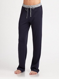 EXCLUSIVELY AT SAKS in Crown Blue. Extremely comfortable cotton knit pant with contrasting stripe trim at the waist.Elastic drawstring waistInseam, about 32CottonMachine washImported EXCLUSIVELY AT SAKS in Crown Blue. Extremely comfortable cotton knit pant with contrasting stripe trim at the waist.Elastic drawstring waistInseam, about 32CottonMachine washImported