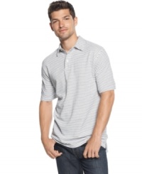Straighten out your casual cool style with this striped polo shirt from Izod. Straighten out your casual cool style with this striped polo shirt from Izod.