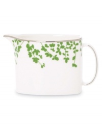 An instant classic from kate spade, this Gardner Street Green creamer exudes contemporary elegance. Green stems of foliage flourish on fine white bone china, creating a stylized two-tone floral motif to freshen up your table. An instant classic from kate spade, this Gardner Street Green creamer exudes contemporary elegance. Green stems of foliage flourish on fine white bone china, creating a stylized two-tone floral motif to freshen up your table.