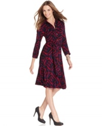Make this petite printed shirtdress from NY Collection a wardrobe staple. Wear it with your favorite pumps for a super polished look! Make this petite printed shirtdress from NY Collection a wardrobe staple. Wear it with your favorite pumps for a super polished look!