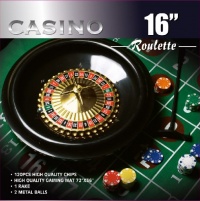 Da Vinci 16-Inch Roulette Wheel Game Set with 120 11.5-Gram Chips, Full Size 3'x6' Felt Layout, and Rake Da Vinci 16-Inch Roulette Wheel Game Set with 120 11.5-Gram Chips, Full Size 3'x6' Felt Layout, and Rake