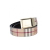 Burberry Haymarket Check Belt With Gold Buckle - Beige-38inch/100cm