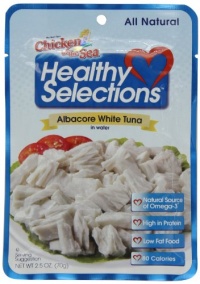 Chicken of the Sea Tuna Health Select White Pouch, 2.5 Ounce Pouch (Pack of 12)