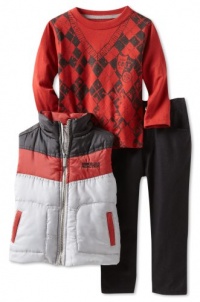Kenneth Cole Boys 2-7 Puffy Vest 3 Piece Pant Set Kenneth Cole Boys 2-7 Puffy Vest 3 Piece Pant Set