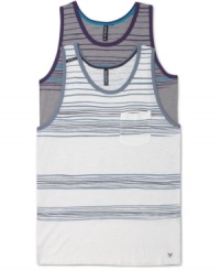 This Univibe tank is stretchy for comfort and striped for style. This Univibe tank is stretchy for comfort and striped for style.