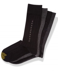 A classic sock for your classic business look from Gold Toe comes in a four-pack for convenience. A classic sock for your classic business look from Gold Toe comes in a four-pack for convenience.