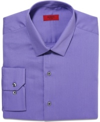 Turn on the brights in your dress wardrobe with this fitted shirt from Alfani. Turn on the brights in your dress wardrobe with this fitted shirt from Alfani.