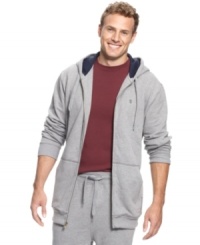 Casual is still classic with this solid hoodie from Izod. Casual is still classic with this solid hoodie from Izod.