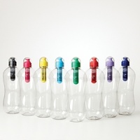 Talk about smart water! This patented water bottle allows you to purify your water on-the-go. Made of recycled plastic and designed by Karim Rashid, the stylish bottle provides great tasting water thats filtered as you drink. Talk about smart water! This patented water bottle allows you to purify your water on-the-go. Made of recycled plastic and designed by Karim Rashid, the stylish bottle provides great tasting water thats filtered as you drink.