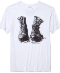 Time to give your old tee style the boot. This graphic t-shirt from 3rd & Army is exactly what you need to stay in lock-step with cool summer style. Time to give your old tee style the boot. This graphic t-shirt from 3rd & Army is exactly what you need to stay in lock-step with cool summer style.