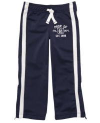 Perfect for your future track and field star. He'll make long strides in the athletic department with these comfy track pants by Carter's. Perfect for your future track and field star. He'll make long strides in the athletic department with these comfy track pants by Carter's.