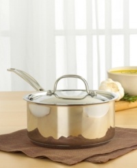 The perfect complement to a pasta, fish and meat, sauces are an important part of any gourmet meal. This classic saucepan does it right with mirror-finished 18/4 stainless steel construction and an aluminum base that ensures quick and even heating. The riveted stainless steel Cool Grip handle keeps the heat at bay for easy lifting and pouring. Lifetime warranty. The perfect complement to a pasta, fish and meat, sauces are an important part of any gourmet meal. This classic saucepan does it right with mirror-finished 18/4 stainless steel construction and an aluminum base that ensures quick and even heating. The riveted stainless steel Cool Grip handle keeps the heat at bay for easy lifting and pouring. Lifetime warranty.