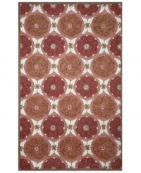 Perfect vision. Tickle the eye with the pleasing medallion pattern and pretty pinot hue of Liora Manne's Lakai Circles area rug. Hand hooked of a durable, UV stabilized polypropylene-acrylic blend, this dynamic rug can be used virtually anywhere, indoors or out. Perfect vision. Tickle the eye with the pleasing medallion pattern and pretty pinot hue of Liora Manne's Lakai Circles area rug. Hand hooked of a durable, UV stabilized polypropylene-acrylic blend, this dynamic rug can be used virtually anywhere, indoors or out.