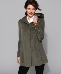Bundle up in Jones New York's petite flocked coat. A touch of angora adds an extra-soft feel. Bundle up in Jones New York's petite flocked coat. A touch of angora adds an extra-soft feel.