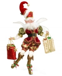 Dancing to the beat of his own drum, this Christmas Shopping fairy has outdone himself with bags of sparkling gifts for all. Use his flexible arms and legs to strike a pose on a side table or mantel. From Mark Roberts. Dancing to the beat of his own drum, this Christmas Shopping fairy has outdone himself with bags of sparkling gifts for all. Use his flexible arms and legs to strike a pose on a side table or mantel. From Mark Roberts.