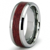 Tungsten Carbide Maple Wood Inlay Wedding Band Ring 8mm Sz 11 Tungsten Carbide Maple Wood Inlay Wedding Band Ring 8mm Sz 11