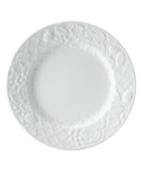 Taste of the country. Hardy stoneware embossed with a fruit and flora motif makes the English Country bread and butter plates a graceful go-to for every day. Taste of the country. Hardy stoneware embossed with a fruit and flora motif makes the English Country bread and butter plates a graceful go-to for every day.