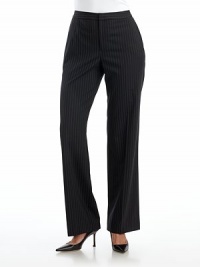 THE LOOKPinstriped woolExtended waistband with bar-and-hook plus button closureFront zipperSide slash pocketsTHE FITRise, about 10Inseam, about 33THE MATERIAL94% wool/5% elastane/1% polyesterCARE & ORIGINDry cleanImported THE LOOKPinstriped woolExtended waistband with bar-and-hook plus button closureFront zipperSide slash pocketsTHE FITRise, about 10Inseam, about 33THE MATERIAL94% wool/5% elastane/1% polyesterCARE & ORIGINDry cleanImported