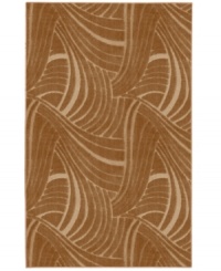 An ultra-modern waving pattern in rich apple butter creates beautiful movement in the Casual Concepts area rug. Durable, stain-resistant olefin fibers are woven with a high/low nap to produce an interesting and invitingly sculpted look. Crafted completely in the USA. An ultra-modern waving pattern in rich apple butter creates beautiful movement in the Casual Concepts area rug. Durable, stain-resistant olefin fibers are woven with a high/low nap to produce an interesting and invitingly sculpted look. Crafted completely in the USA.