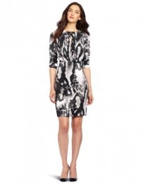 Jones New York Women's Petite Jewel Neck Pleated Dress Jones New York Women's Petite Jewel Neck Pleated Dress
